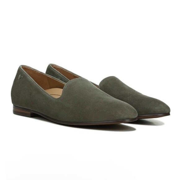 Vionic Womens Willa Olive Suede Leather Loafer Slip On Comfort Flat Shoes Size 7 - Picture 1 of 15